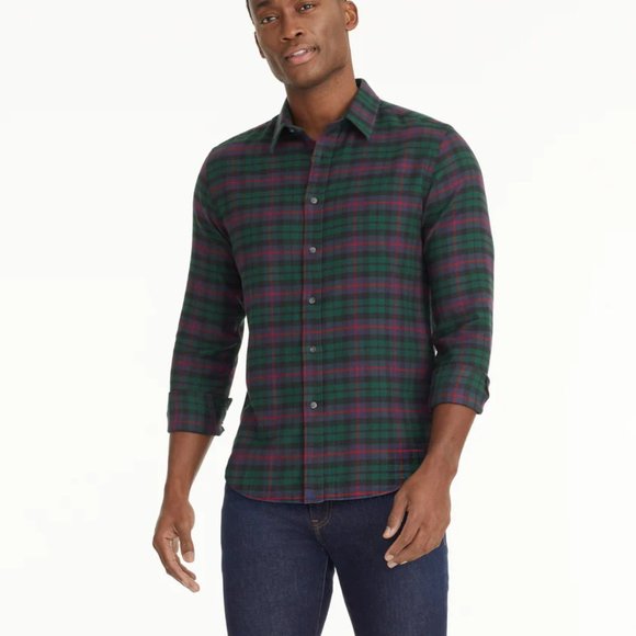 Untuckit Black Watch Plaid Flannel Shirt Sz L - Picture 1 of 5